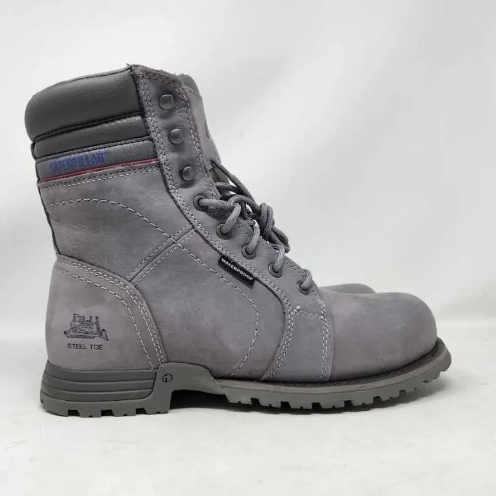 Women's 11 Cat Footwear Caterpillar Echo waterproof steel toe grey work boots - Picture 5 of 15